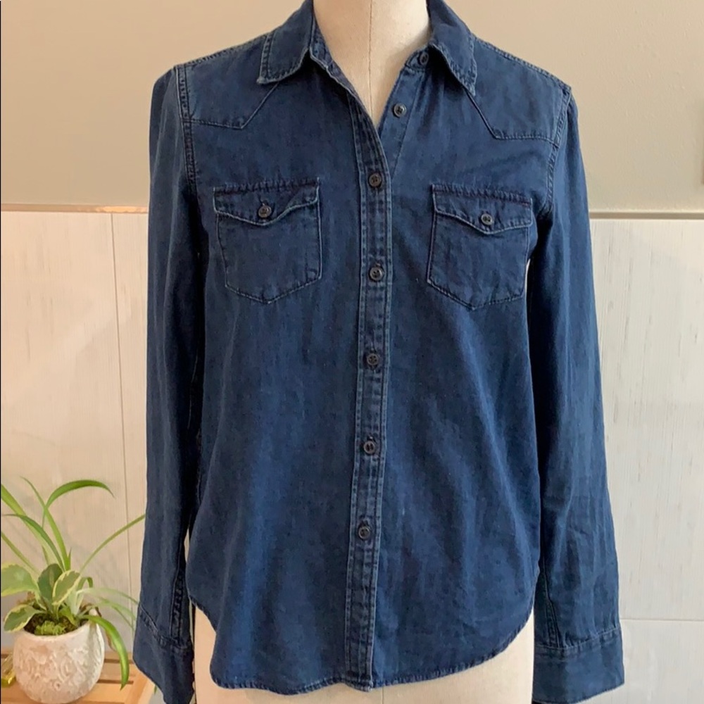 Dark Blue Classic Western Shirt